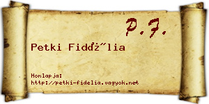 Petki Fidélia névjegykártya